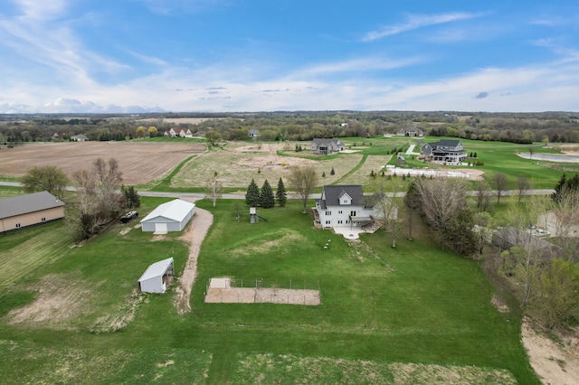 bird's eye view featuring a rural view