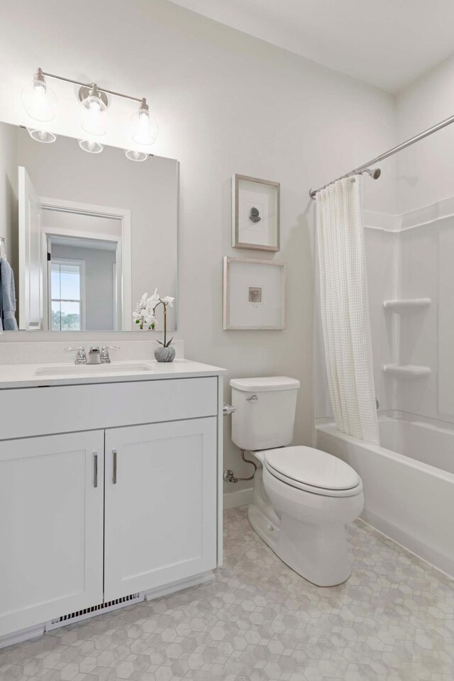 12439 Drayton Trl, Apple Valley, MN 55124 - full bathroom with vanity and shower / bathtub combination with curtain