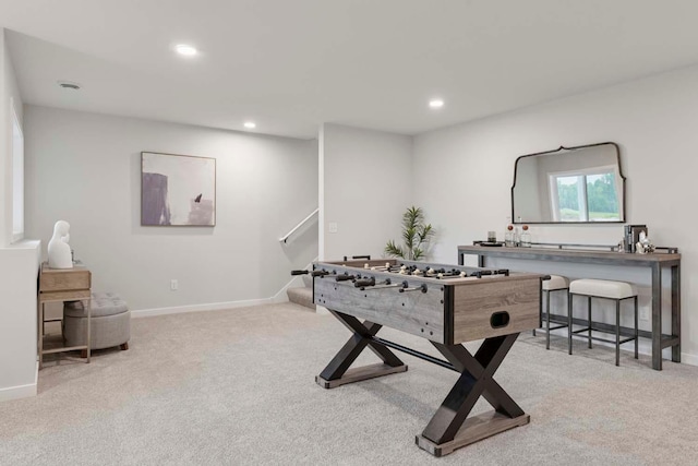 12439 Drayton Trl, Apple Valley, MN 55124 - recreation room with carpet floors and recessed lighting