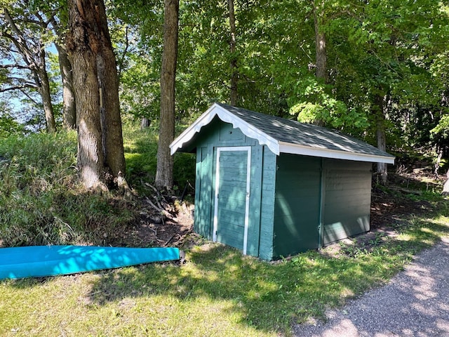 view of shed