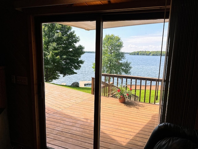 doorway with a water view