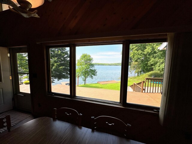 36018 504th St, Hobart Twp, MN 56544 - unfurnished sunroom with a water view and healthy amount of natural light