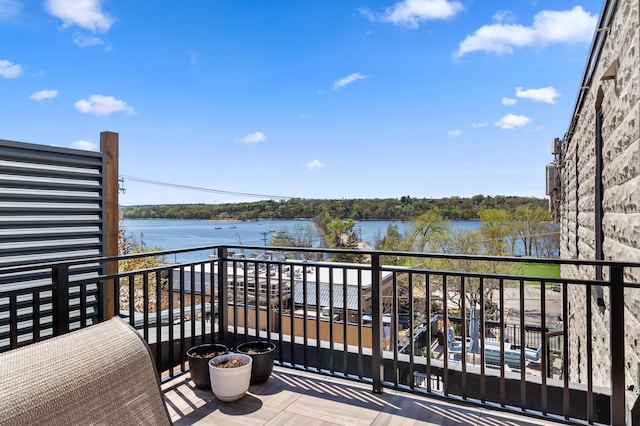 balcony with a water view