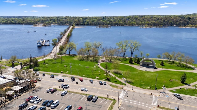 aerial view of a large body of water
