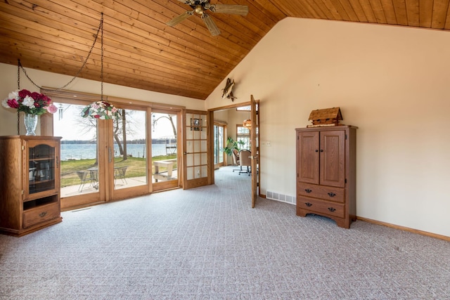 1844 Mount Carmel Dr NE, Alexandria, MN 56308 - interior space featuring plenty of natural light, carpet, baseboards, ceiling fan, and visible vents
