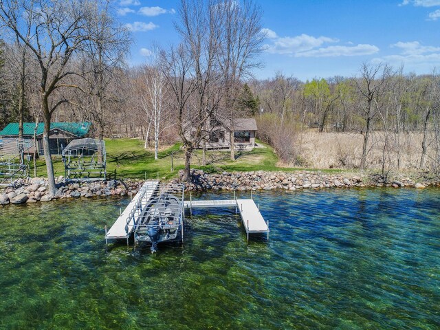 1844 Mount Carmel Dr NE, Alexandria, MN 56308 - view of dock featuring a water view and boat lift