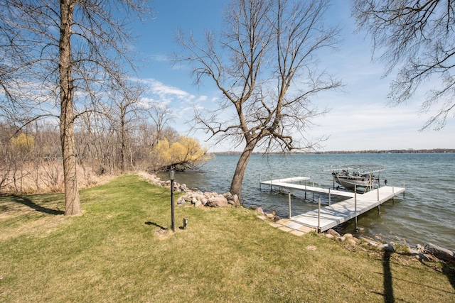 1844 Mount Carmel Dr NE, Alexandria, MN 56308 - dock area featuring a water view and a yard