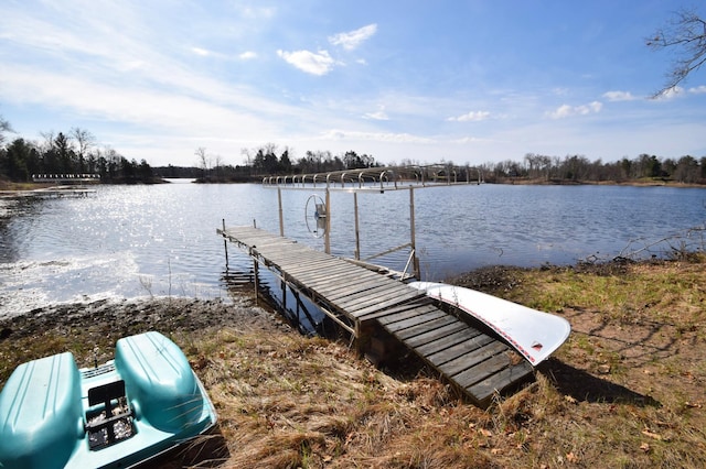 3585 Rigby Rd, Webster, WI 54893 - view of dock featuring a water view