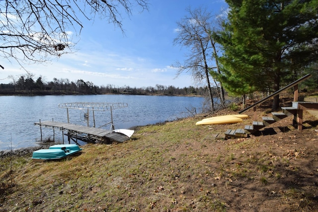 3585 Rigby Rd, Webster, WI 54893 - dock area with a water view and stairway