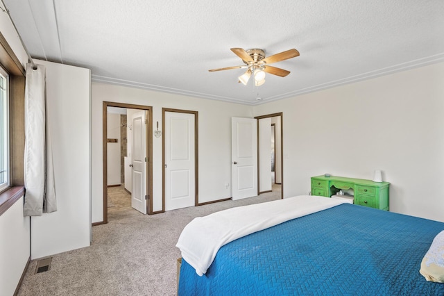 2895 Thunder Bay Ct, Little Canada, MN 55117 - carpeted bedroom featuring ceiling fan and a textured ceiling
