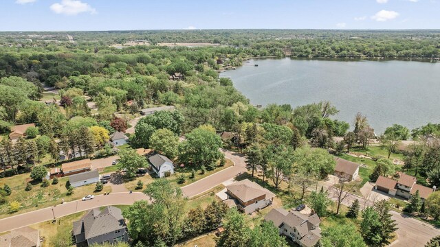 2895 Thunder Bay Ct, Little Canada, MN 55117 - aerial overview of property's location with a nearby body of water, a forest, and nearby suburban area