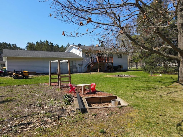 view of yard with stairway