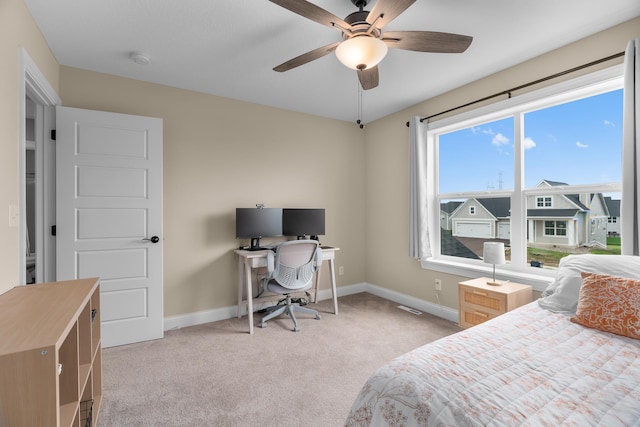 1581 Philipp Way, Shakopee, MN 55379 - bedroom featuring light carpet, an office area, and a ceiling fan