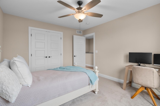 1581 Philipp Way, Shakopee, MN 55379 - bedroom with carpet, a closet, and a ceiling fan