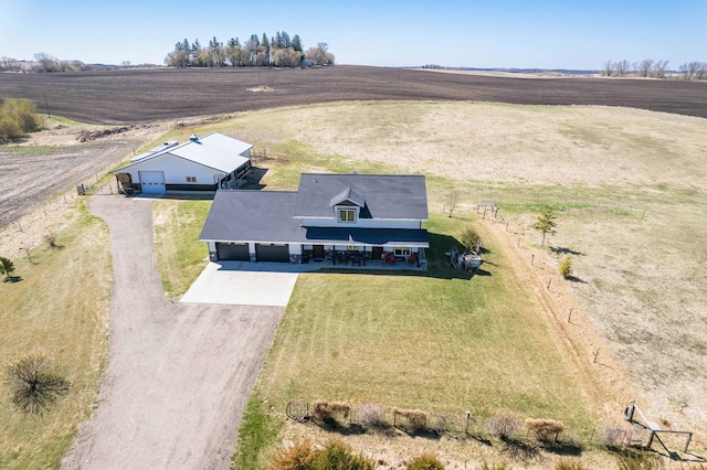 bird's eye view featuring a rural view