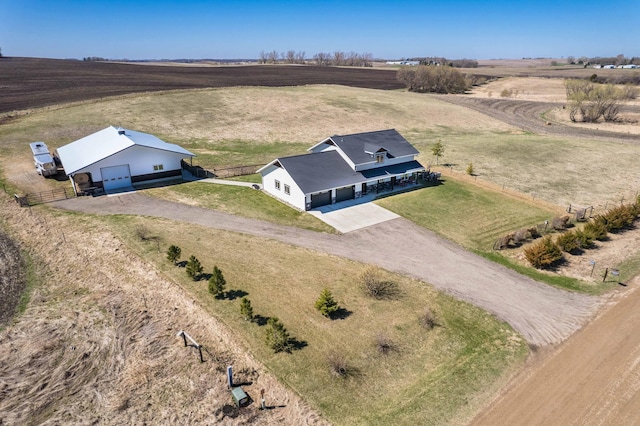 aerial view with a rural view