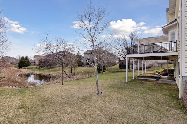 view of yard featuring a deck