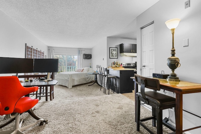 living room with a textured ceiling and visible vents