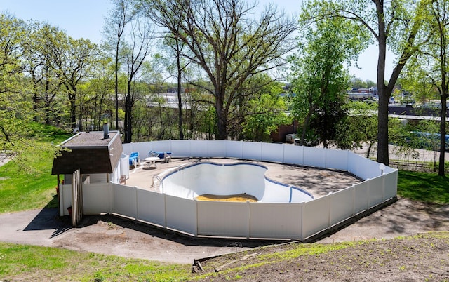 view of pool featuring a fenced in pool and fence
