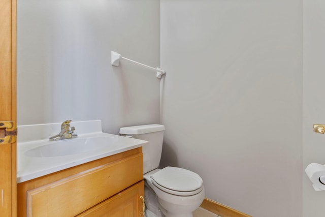 3088 Canyon Rd, Chaska, MN 55318 - half bath featuring vanity, baseboards, and toilet