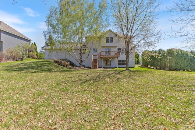 3088 Canyon Rd, Chaska, MN 55318 - back of house with stairs, a yard, and a deck