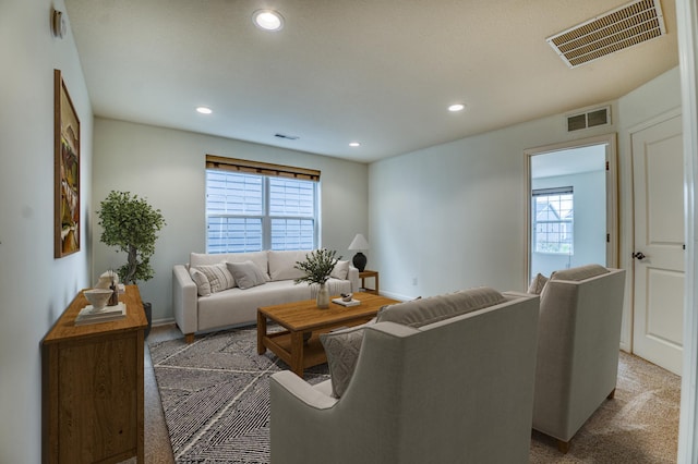 15637 Eddy Creek Way, Apple Valley, MN 55124 - living area featuring recessed lighting, carpet floors, and baseboards