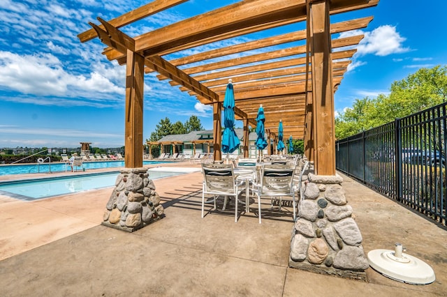 15637 Eddy Creek Way, Apple Valley, MN 55124 - view of patio / terrace with a pergola and a community pool