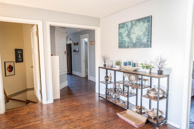 560 7th St, Red Wing, MN 55066 - hallway with hardwood / wood-style flooring and baseboards