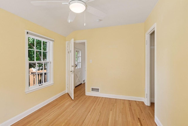 5620 Stevens Ave, Minneapolis, MN 55419 - empty room featuring light wood-type flooring, a ceiling fan, and lofted ceiling