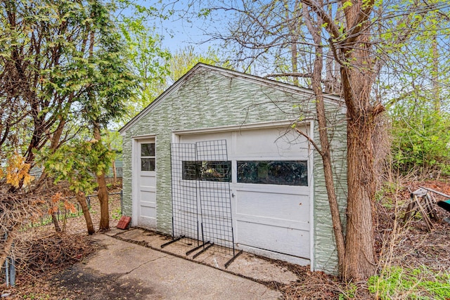view of garage