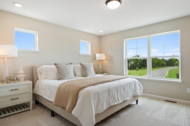 6758 Wildflower Way, Minnetrista, MN 55331 - bedroom with light carpet, baseboards, and recessed lighting