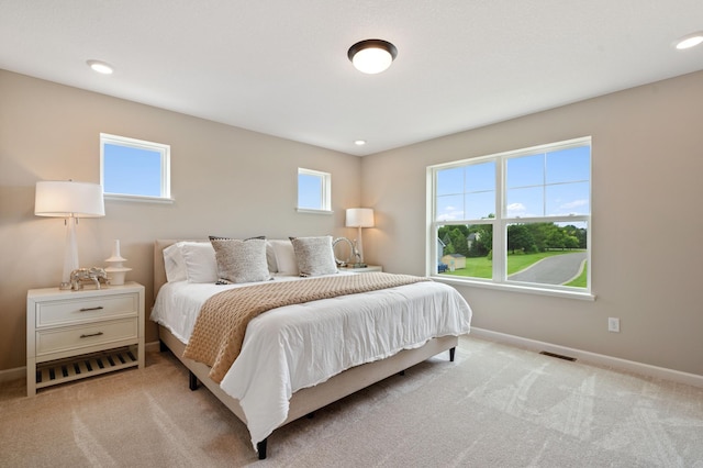 6758 Wildflower Way, Minnetrista, MN 55331 - bedroom featuring multiple windows, baseboards, carpet flooring, and recessed lighting