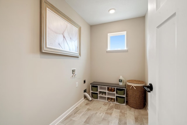 6758 Wildflower Way, Minnetrista, MN 55331 - washroom featuring electric dryer hookup, washer hookup, and baseboards