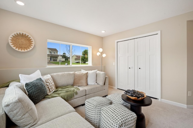 6758 Wildflower Way, Minnetrista, MN 55331 - living room with light carpet, baseboards, and recessed lighting