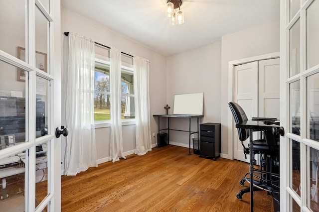 10610 275th Ave NW, Zimmerman, MN 55398 - office with french doors, light wood-style floors, and baseboards