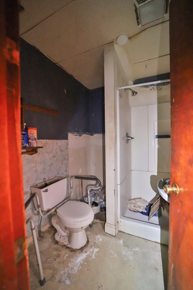 203 Main St, Crosby, MN 56441 - full bath with a stall shower and concrete flooring