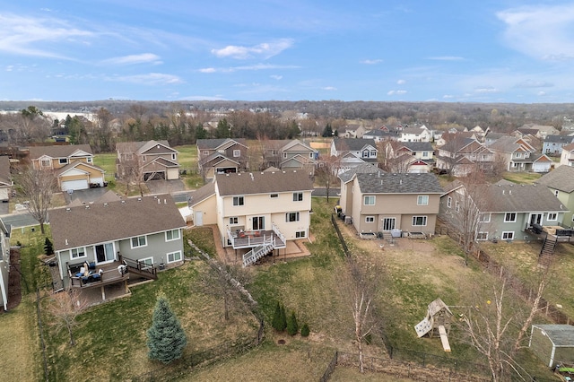 bird's eye view with a residential view