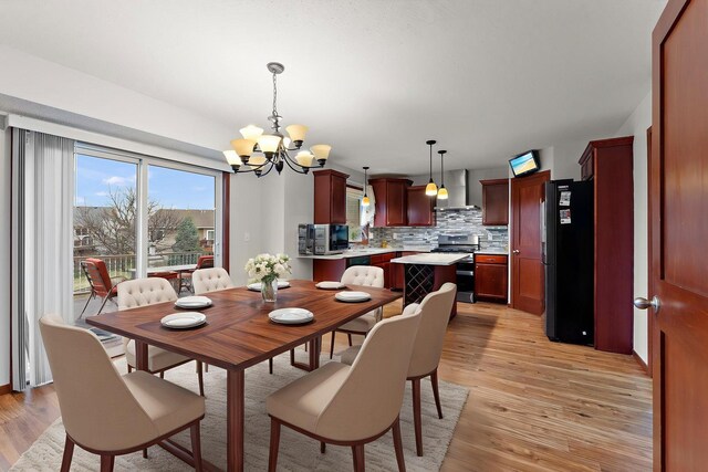 16268 Tahinka Ct NW, Prior Lake, MN 55372 - dining room featuring a chandelier, plenty of natural light, and light wood-style flooring