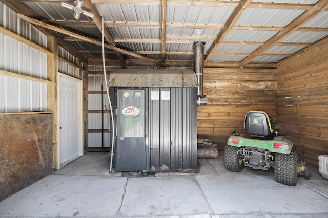 interior space with a garage