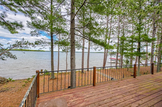 10121 Comstock Rd, Hayward, WI 54843 - deck featuring a water view