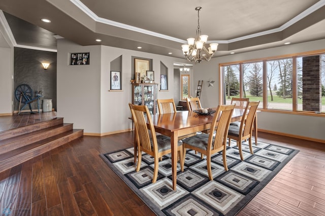 6435 172nd Ave SE, Colfax, ND 58018 - dining space with baseboards, ornamental molding, and a raised ceiling