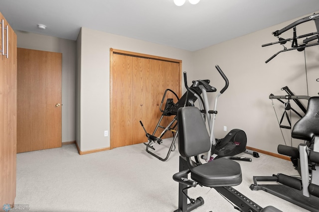 6435 172nd Ave SE, Colfax, ND 58018 - exercise room featuring carpet floors and baseboards