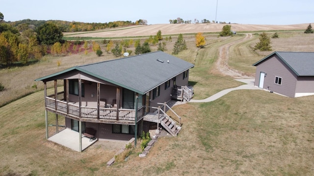 aerial view with a rural view