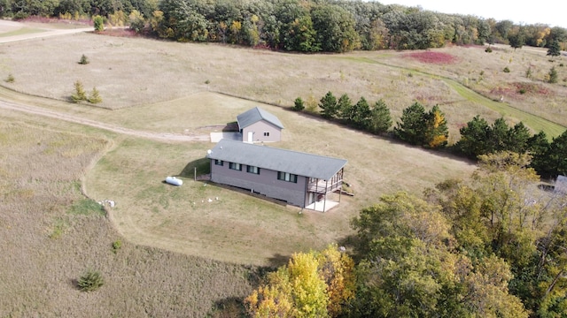 drone / aerial view featuring a rural view