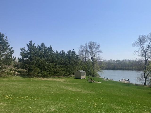 27588 226th St, Underwood, MN 56586 - view of green lawn with a water view and a forest view