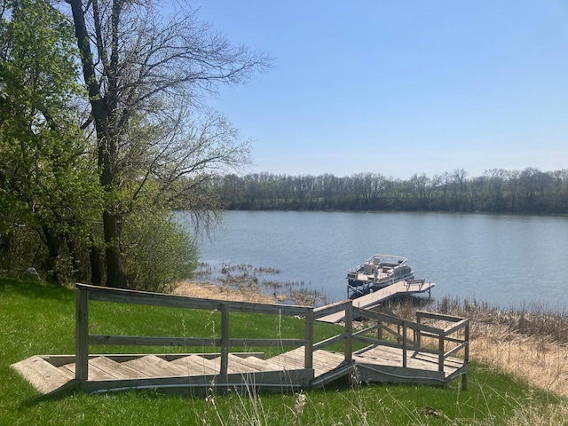 27588 226th St, Underwood, MN 56586 - dock featuring a water view and a wooded view