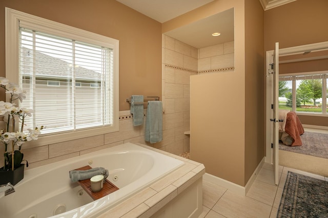 4051 Autumn Lake Ct SW, Rochester, MN 55902 - ensuite bathroom with a tub with jets and tile patterned flooring