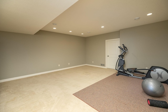 4051 Autumn Lake Ct SW, Rochester, MN 55902 - exercise area with recessed lighting and light colored carpet