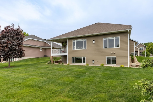 4051 Autumn Lake Ct SW, Rochester, MN 55902 - rear view of house featuring a lawn and a balcony