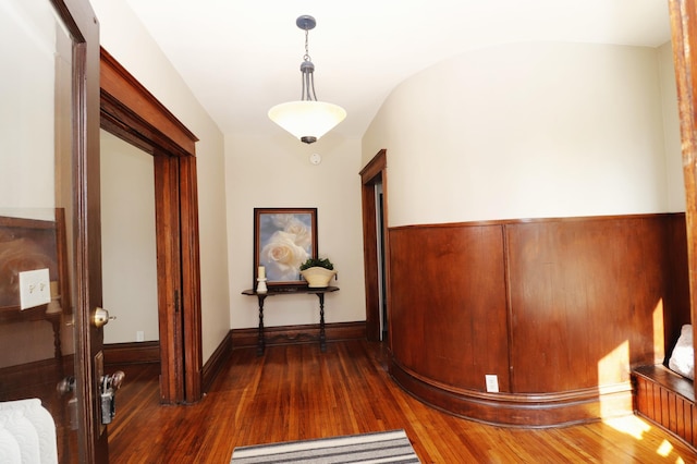 238 Lincoln St, Mankato, MN 56001 - hallway with baseboards and hardwood / wood-style floors